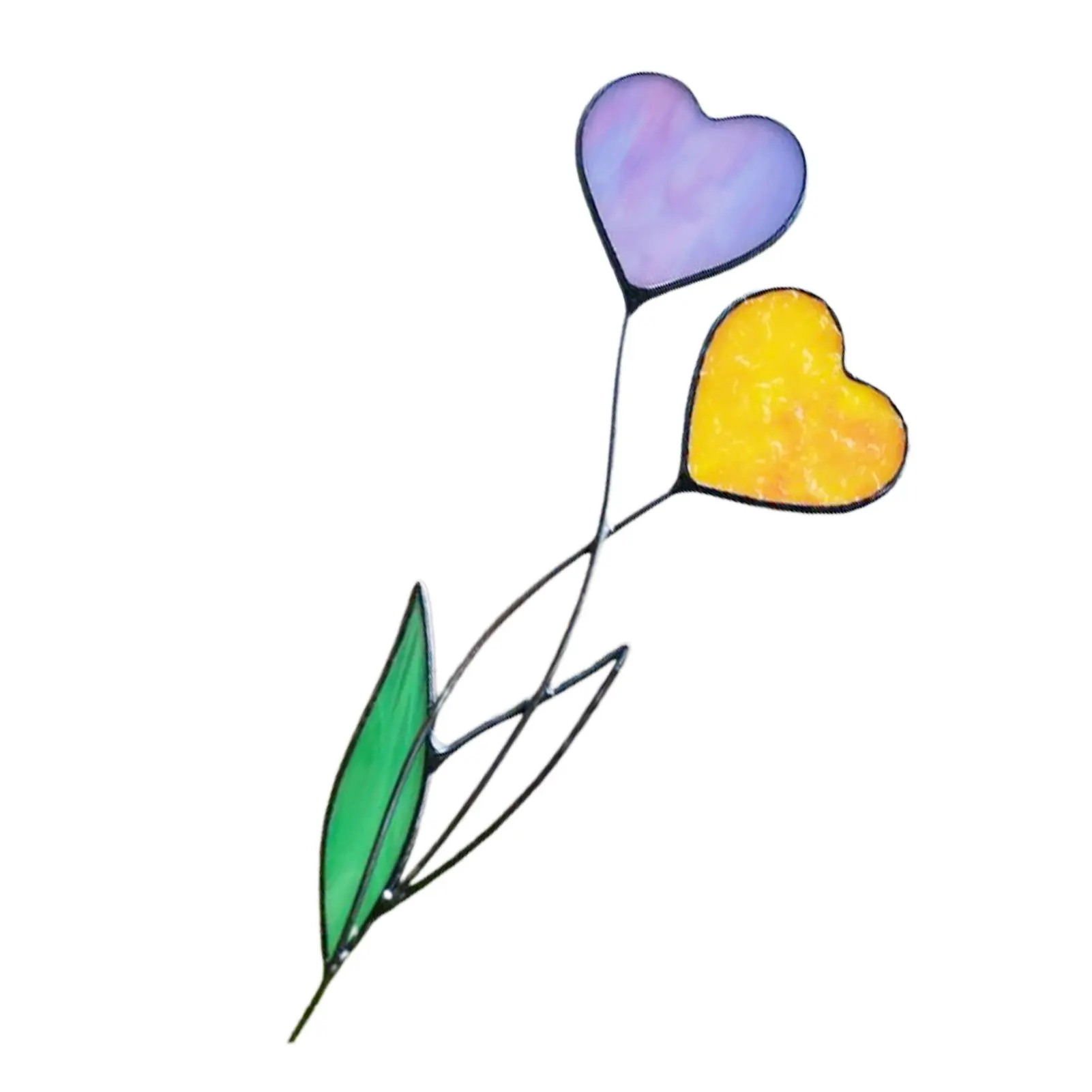 

Colored Metal Heart Stake Heart Flower Metal Stake Stain Love Flower Sign Yard Insert Decor Corrosion-Resistant Waterproof Yard