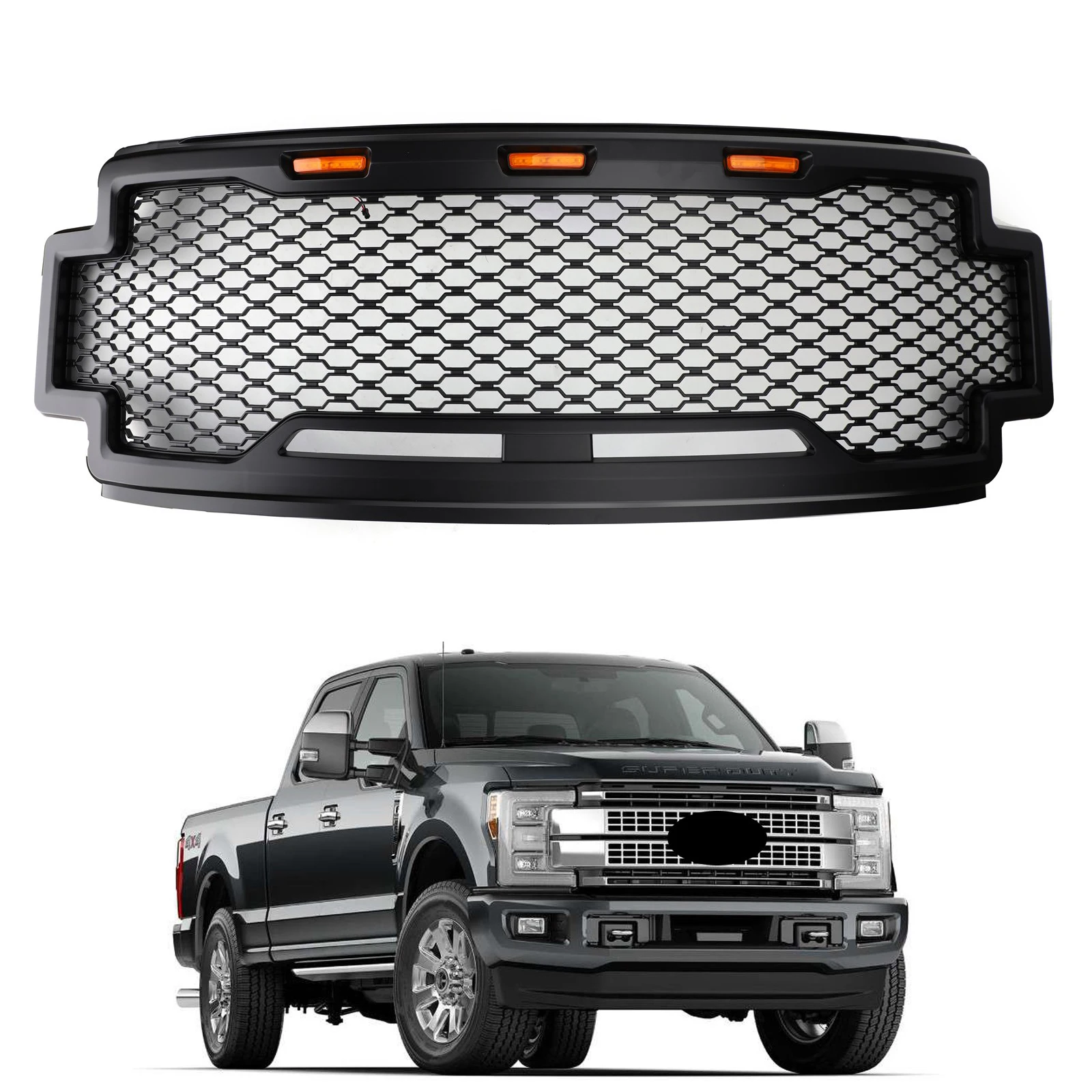 Areyourshop Raptor Style Решетка-решетка для Ford F-250 F-350 F-450 2017 2018 2019 Super Duty со светодиодной