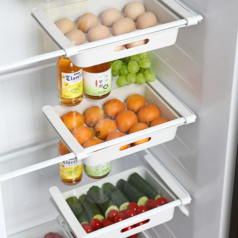 

Kitchen organizer shelf, storage, kitchen accessories, shelf, refrigerator storage shelf