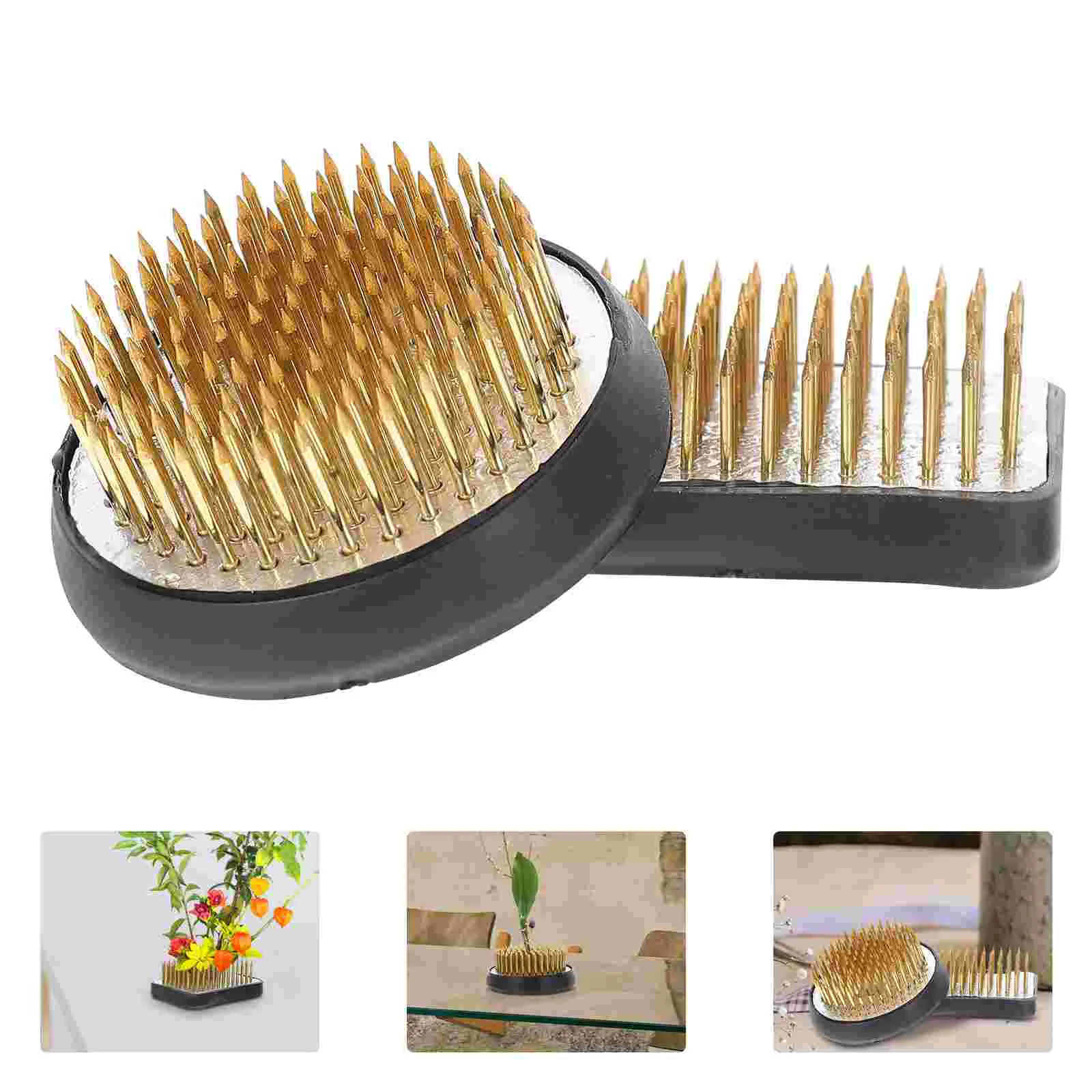 

2 Pcs Round Flower Arranger Floral Ikebana Tray Japanese Flower Holder Flower Holding Base Flower Arrangement Holder