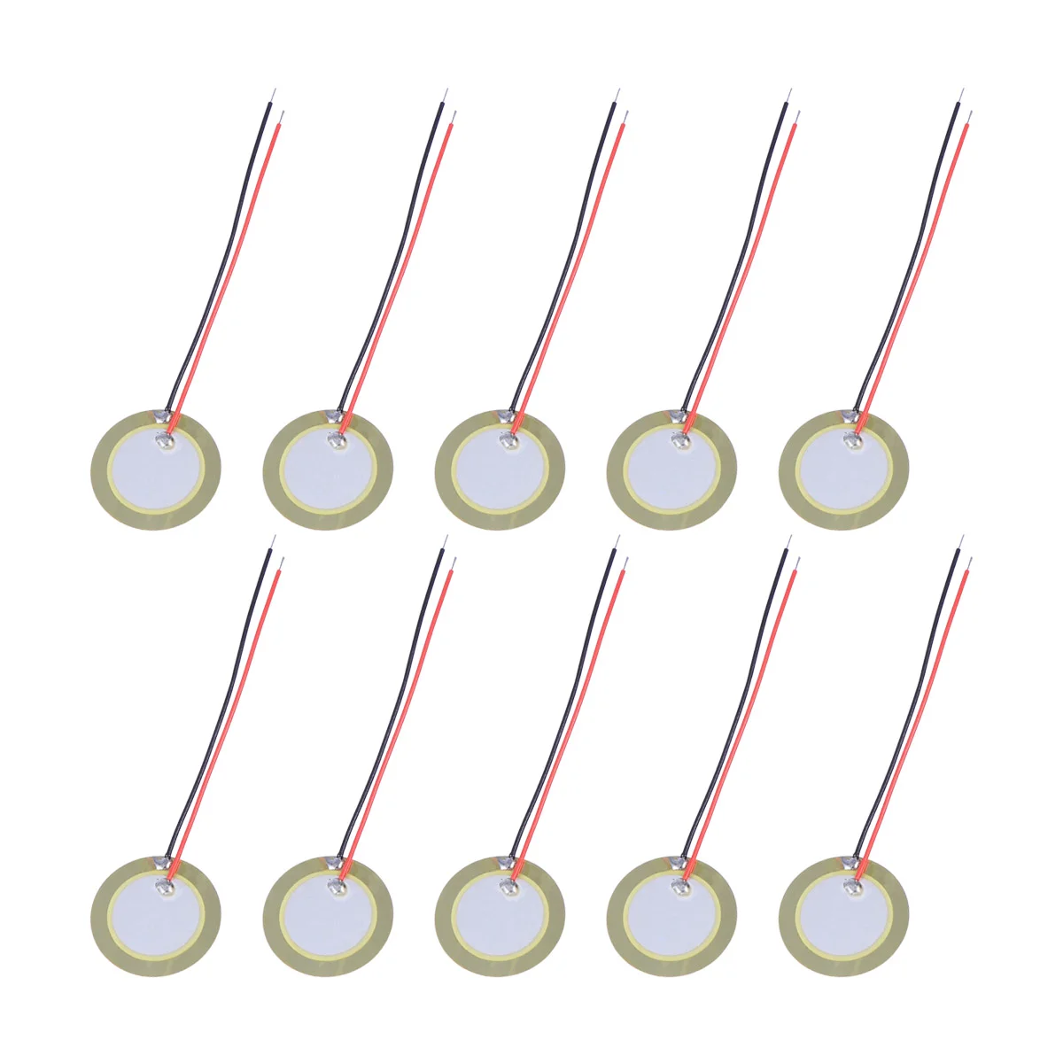 

10PCS 20mm Piezo Disc Diaphragm Elements Buzzer Copper Sheet Piezoelectric Ceramic Chips with Leadwires
