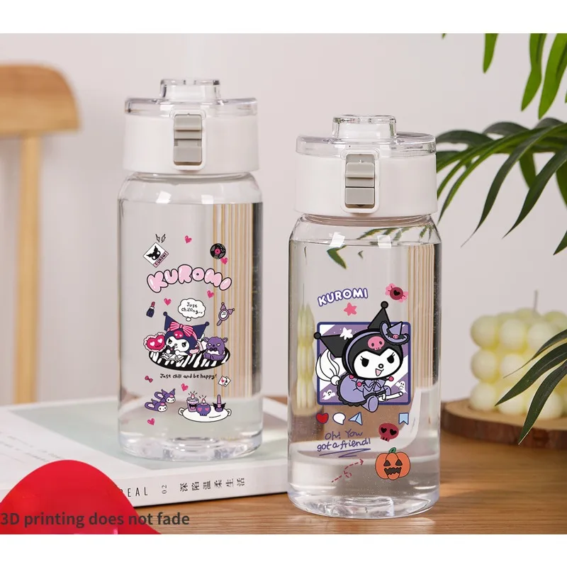 

Sanrio Kuromi Cartoon Plastic Cup Simple Cute Portable Anti Drop High Temperature Resistant Student Water Cup Birthday Gift