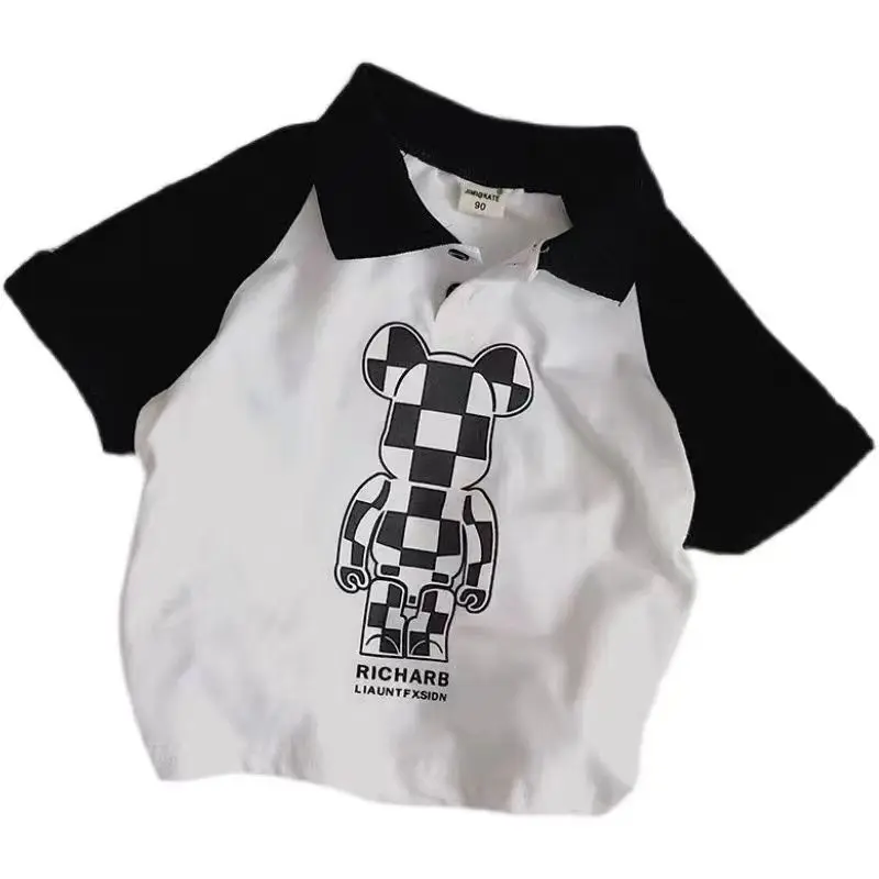 

Boys' Short-Sleeved Cotton Polo Shirt 2022 New Summer Children's Western Style Fashion Shirt Children's All-Match T-shirt