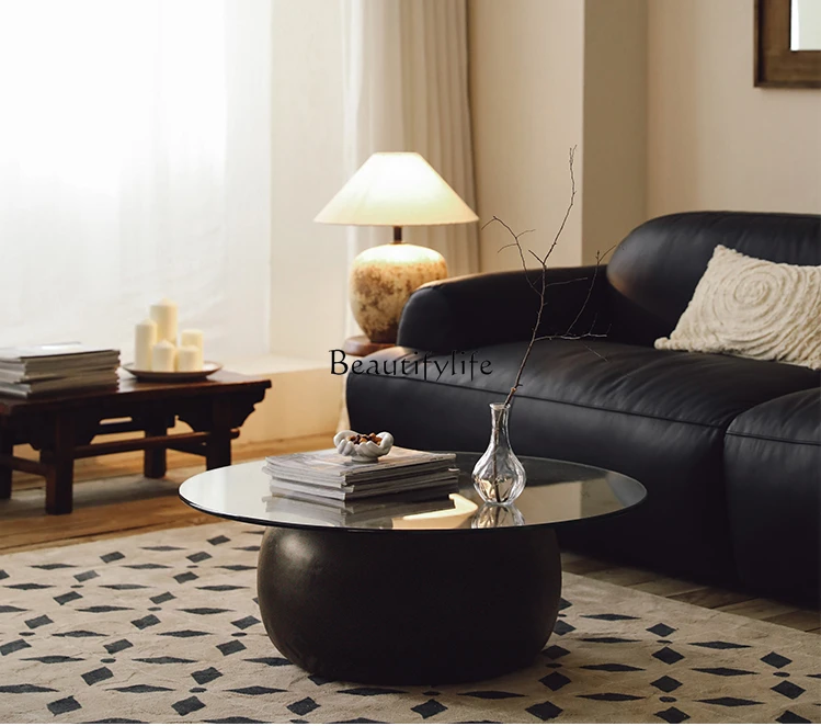 Кофейный столик в стиле Miji украшение для гостиной круглая черная декорация