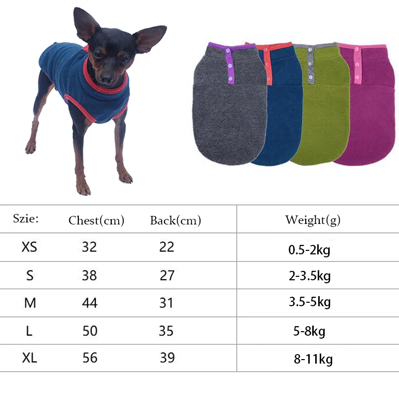 Soft Fleece Puppy Cat Coat Winter Dog Clothes For Small Dogs Vest French Bulldog Jackets York Chihuahua Clothing Pet Waistcoat images - 6