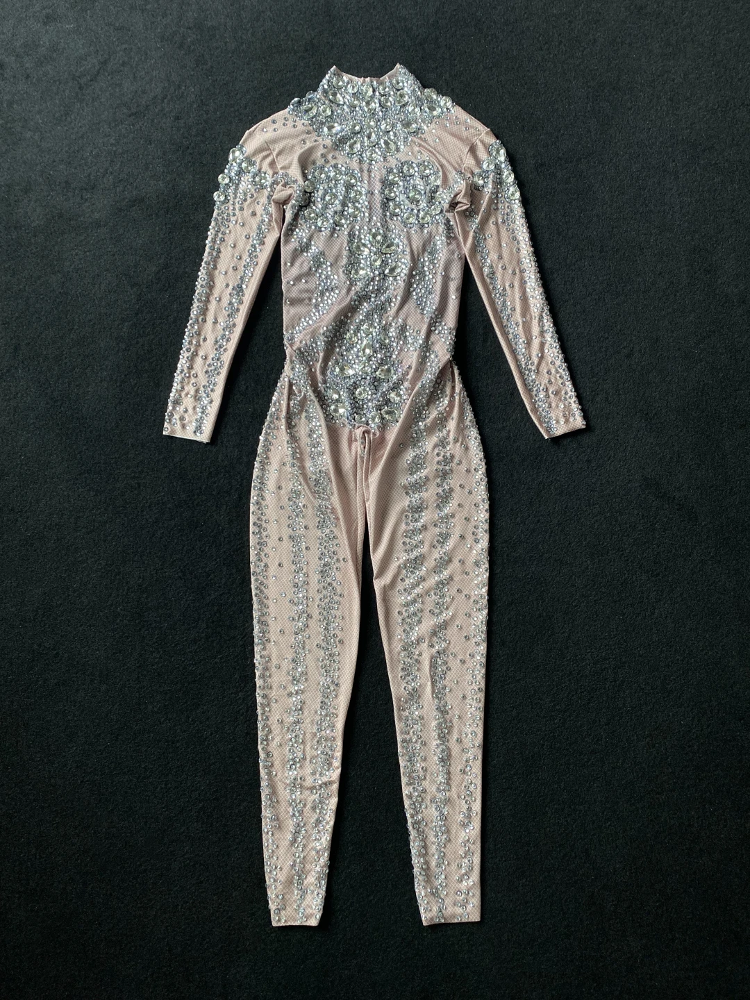 Женский Блестящий комбинезон с длинным рукавом блестящий костюм для танцев на