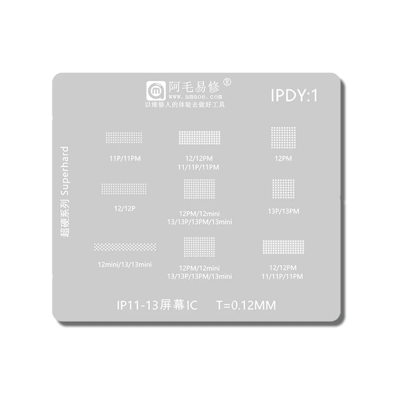 Amaoe IPDY1 BGA трафарет для реболлинга шаблон iPhone 11 12 13 Pro Max мини-ЖК-экран IC оловянная