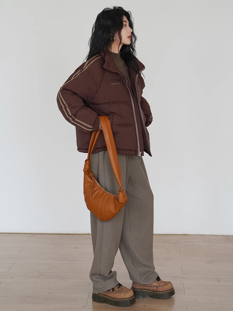 Американская винтажная винно-красная одежда на хлопковой подкладке для женщин