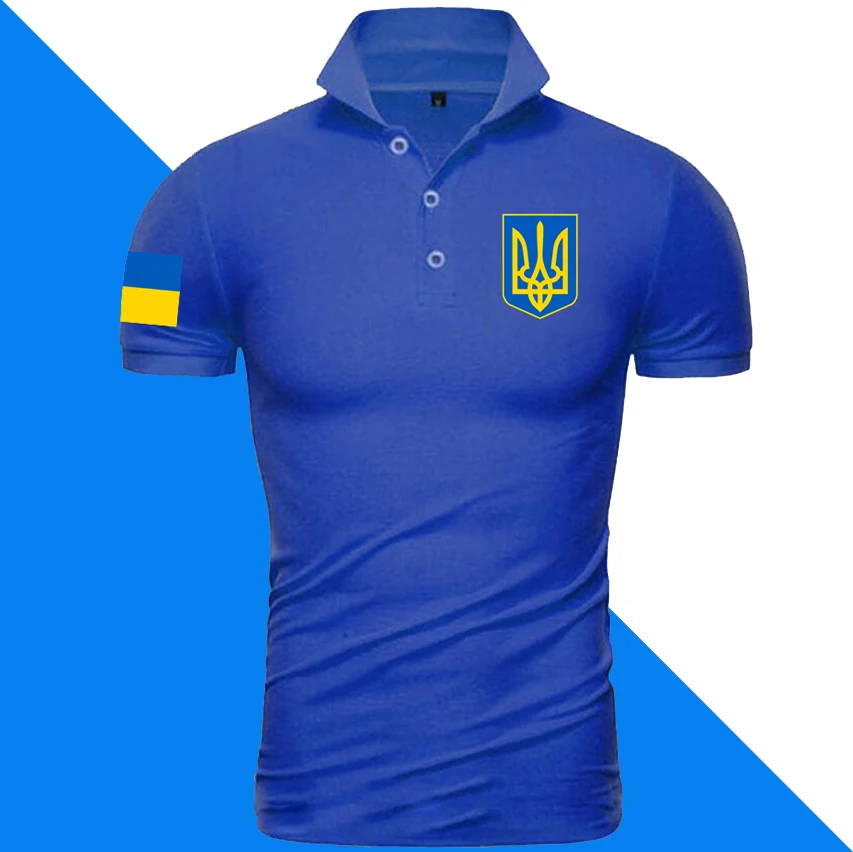 

Ukraine Logo Ukrainian Polo Shirt Coat of Arms UA Brand Print for Country 2022 Nation Team Flag UKR Ukrayina Emblem Polo Shirts