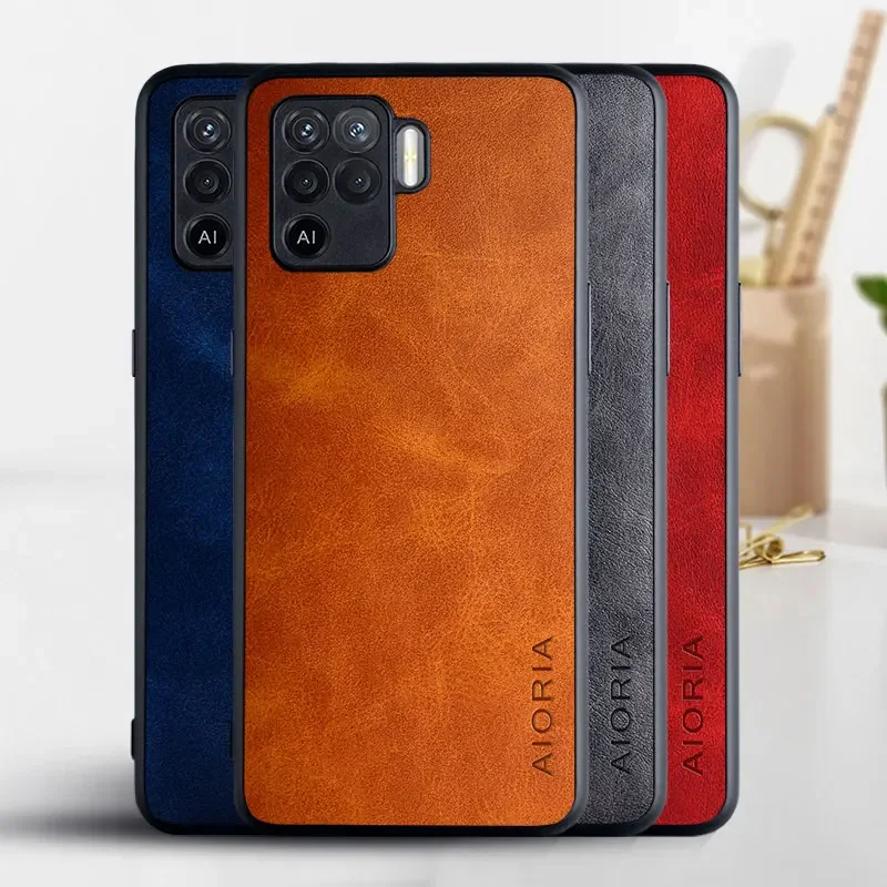 

Роскошный кожаный чехол для телефона в винтажном стиле для OPPO F19 Pro