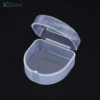 1pcs clear orthodontic retainer box compact dental case for mouthguards biteguards dentures sport guard organizer