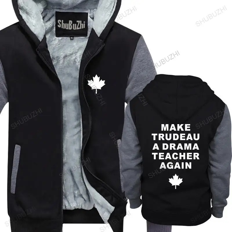 

cotton man hoodies winter jacket Make Trudeau A Drama Teacher Again Popular Tagless warm coat men shubuzhi sweatshirt