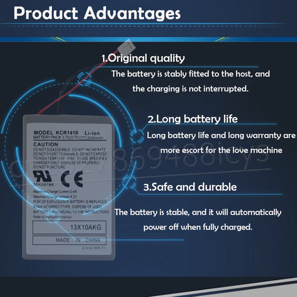 3.7V 2000mAh KCR1410 Lithium Rechargeable Battery For Sony Old Version Playstation 4 Wireless Controller Replacement |