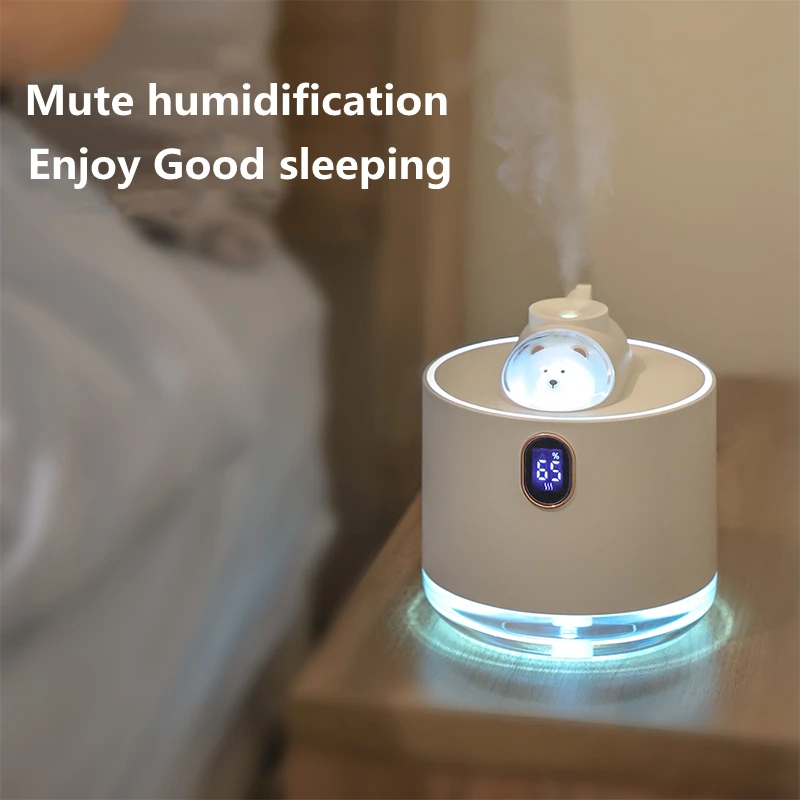 

Cute Bear Wireless Air Humidifier USB Aromatherapy Diffuser with LED Lamp 500ML Portable Ultrasonic Mist Maker Water Car Fogger