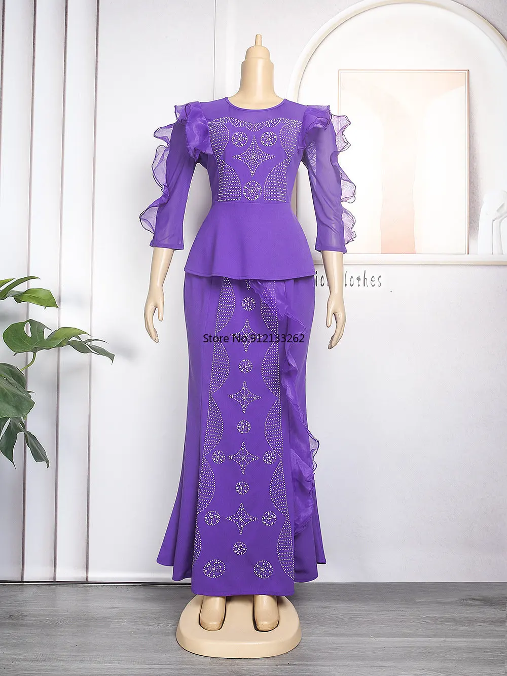 

African Dresses for Women Two Pieces Set Tops And Skirts Suits Dashiki Ankara Outfits Plus Size Turkey Wedding Party Dress 2022