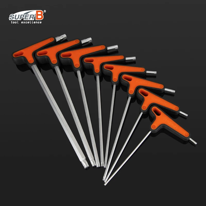 Super B Инструменты для ремонта велосипедов TL Ручка Torx ®   Набор гаечных ключей T10  T15  T20  T25  T30  T40  T45  T50 S2 Сталь с кронштейном (art.: 3920d09f65cc2) - 3920d09f65cc2