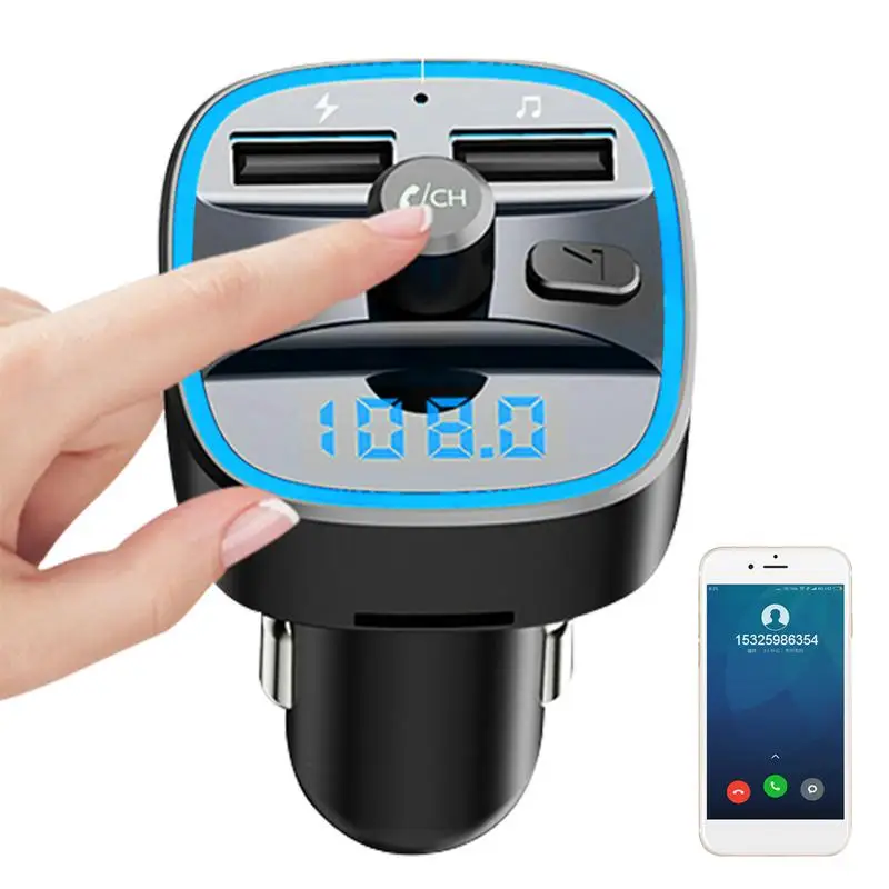 

Беспроводной передатчик для автомобильного зарядного устройства, радиоадаптер, FM-передатчик, автомобильный адаптер, гарнитура для звонков, аудиоприемник, mp3-плеер