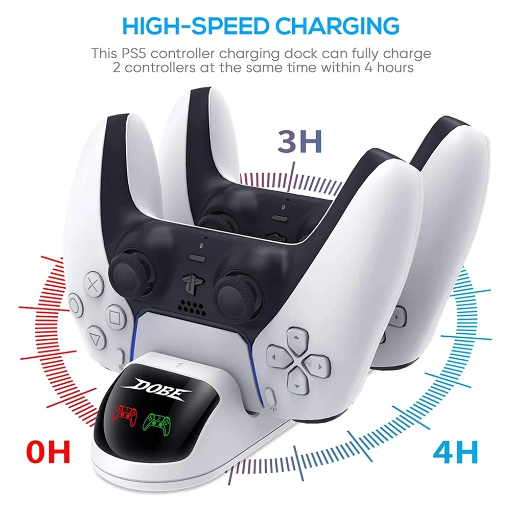 

2022 PS5 контроллер Joypad, джойстик с ручкой, зарядное устройство с двумя USB, док-станция для быстрой зарядки для Playstation 5 Dualsense, геймпад