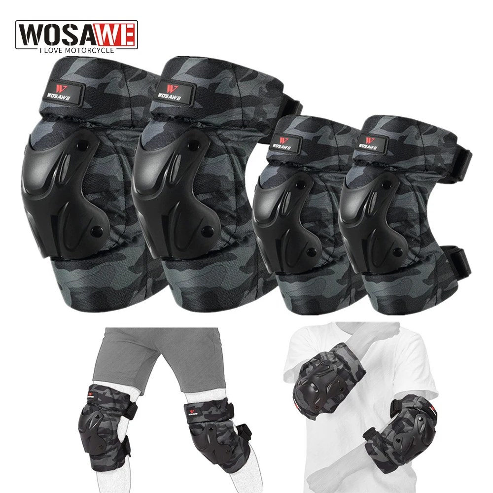 

WOSAWE Adult's Outdoor Sports Protective Gear Knee & Elbow Pads Riding Ski Knee Guard Roller Skate Skateboard Scooter Protection