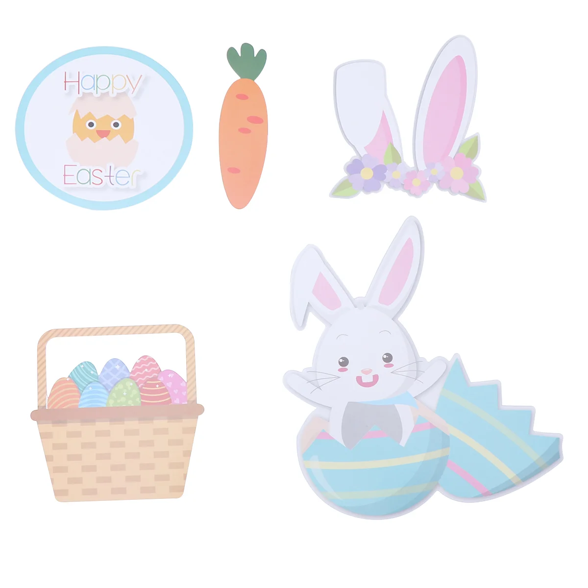 

25pcs Easter Rabbit Vase Pick Cartoon Party Pick Decor Easter Paper Vase Topper