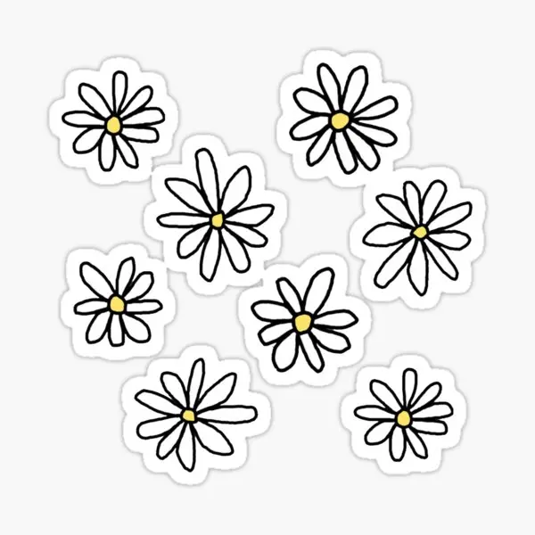 

Наклейки с маргаритками для гостиной, 10 шт., бутылки для воды, бампер, домашнее аниме смешное украшение, декор для комнаты, настенное оформление