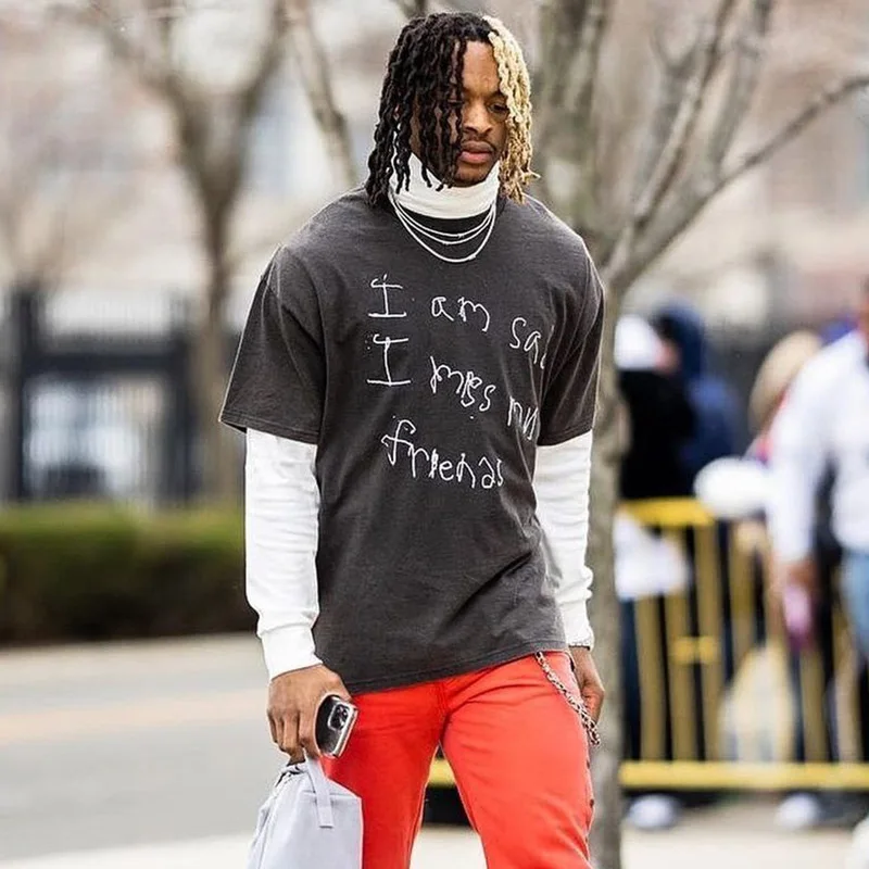 

I'm Sad S/S Tee Letter Print T Shirt Men Women Best Quality Black Brown White T Shirt Tee Graffiti T Shirt