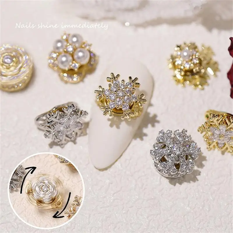

Zircon Nail Art Charms Luxury Flower Heart Jewelry Pendant Nail Art Supplies Korean Zircon Crystal Gems Nails Accessories