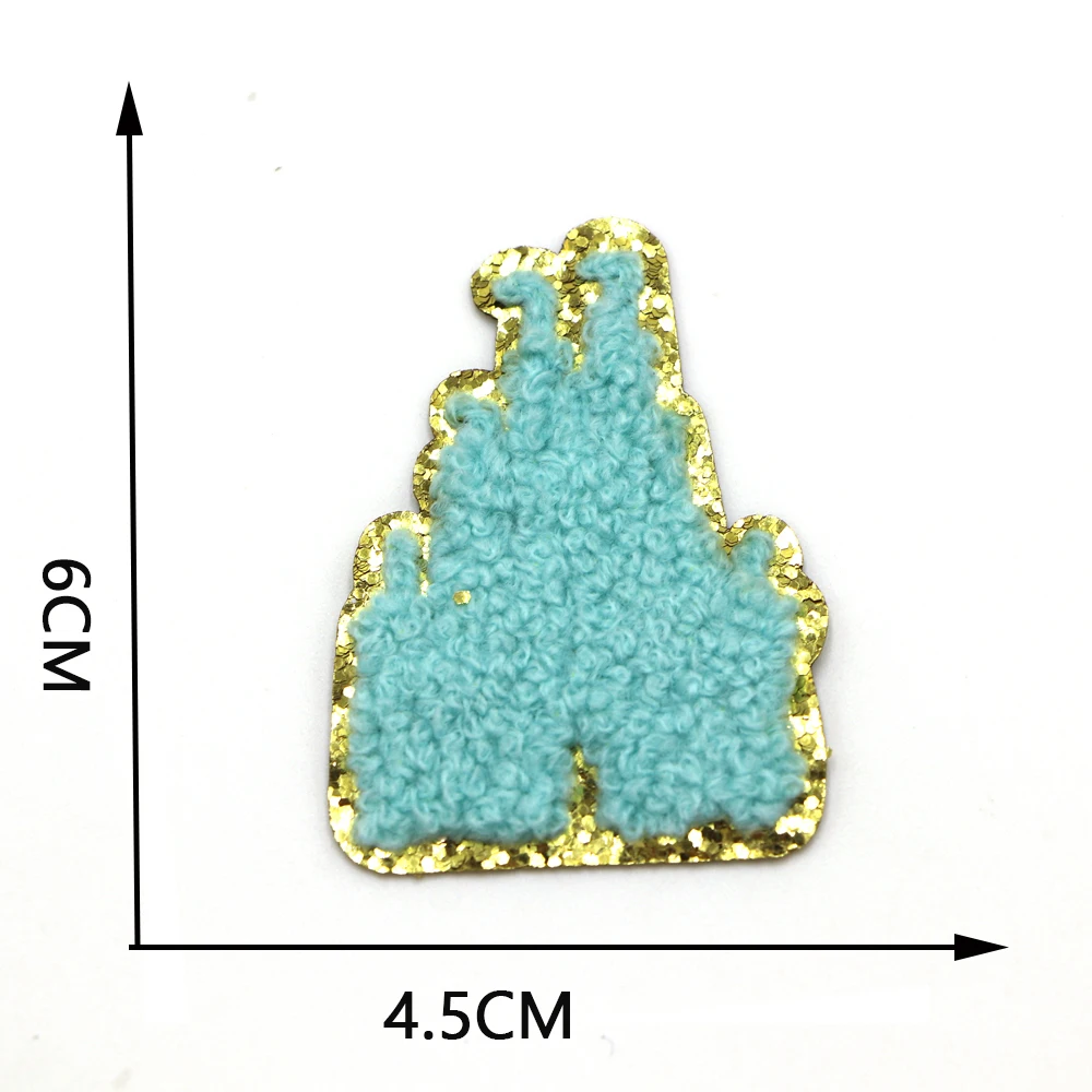 1PC Castle Towel Chenille Embroidered Patches For Clothing DIY Decoration Appliques Iron on Logo Badge Sticker Bags Garment - купить по