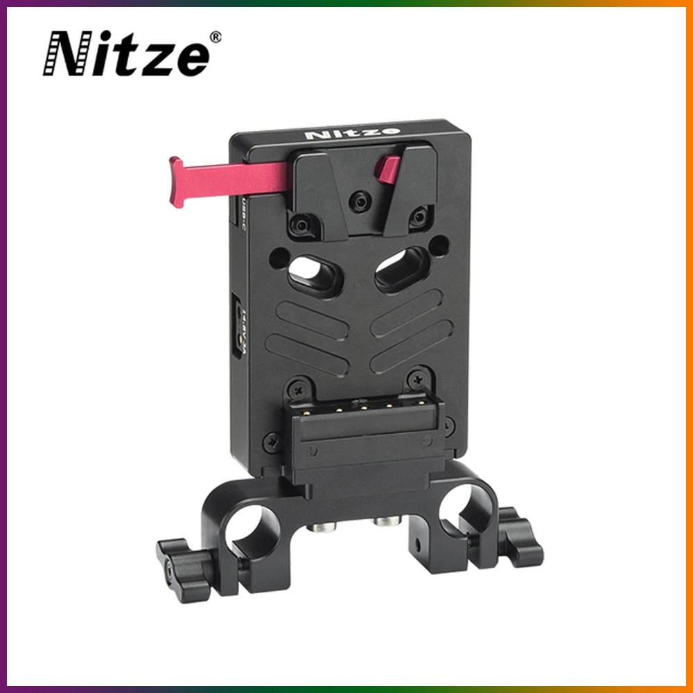 

Пластина аккумулятора NITZE с V-образным креплением и 15-миллиметровым зажимом, стандартная пластина аккумулятора стандарта D7 с V-образным креплением и автоматической защитой от блокировки