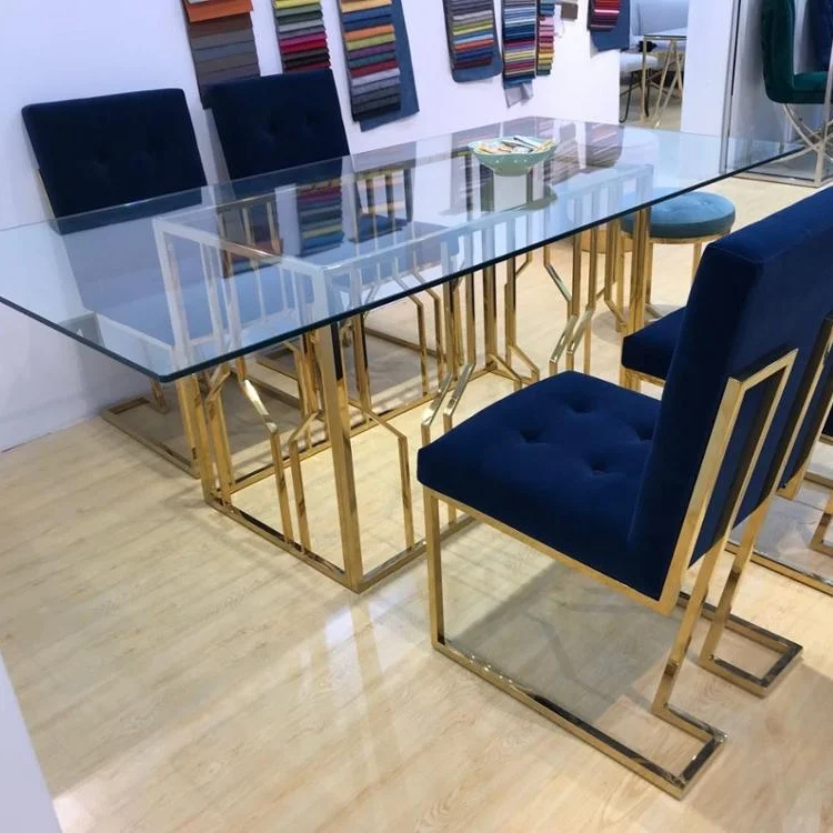 

Luxury Visionnair Interior Design Contemporary Dining Room Luxury Gold Brass Stainless Steel Dining Table