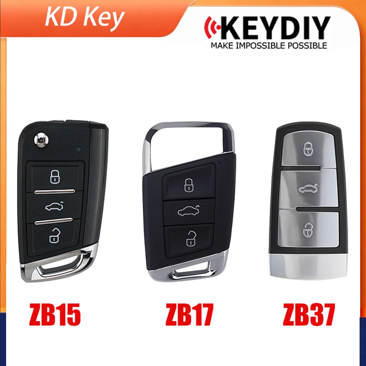 Фото 2 шт. смарт-ключей KEYDIY ZB15-3 ZB17-3 ZB37-3 для VW MQB Bora Passat Lavida Magotan T-Roc Tiguan Teramont №1