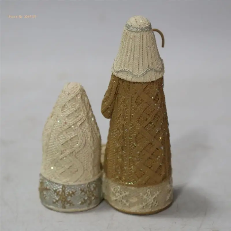 Рождественская вязаная текстура фигурка Рождества украшения из смолы