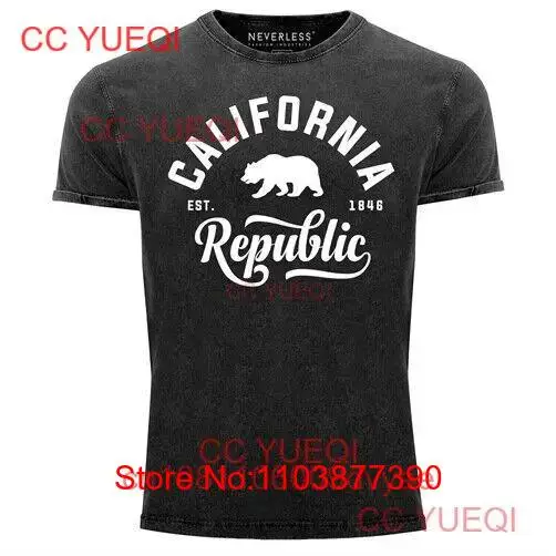 Футболка Cooles Angesagtes Herren Vintage California Republic Bär Aufdruck с длинными или короткими рукавами