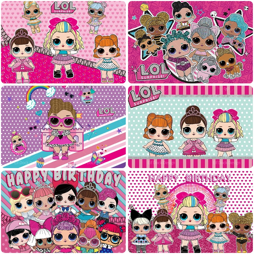 Мультяшный большой фон для фотосъемки девочек на день рождения новорожденных