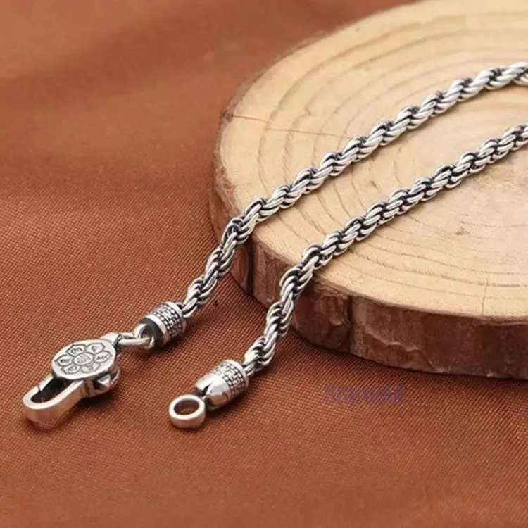 

S925 pure silver celebrity new fashion generous vajra hemp rope gentleman personality domineering bracelet