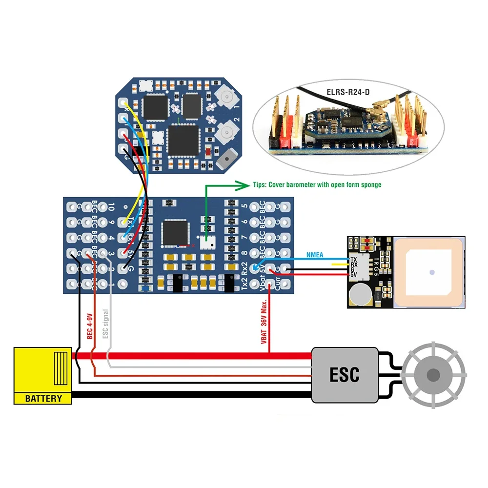 MATEKSYS CRSF-PWM-V10 Преобразователь CRSF-PWM с вариометром 10-канальный ШИМ-выход для
