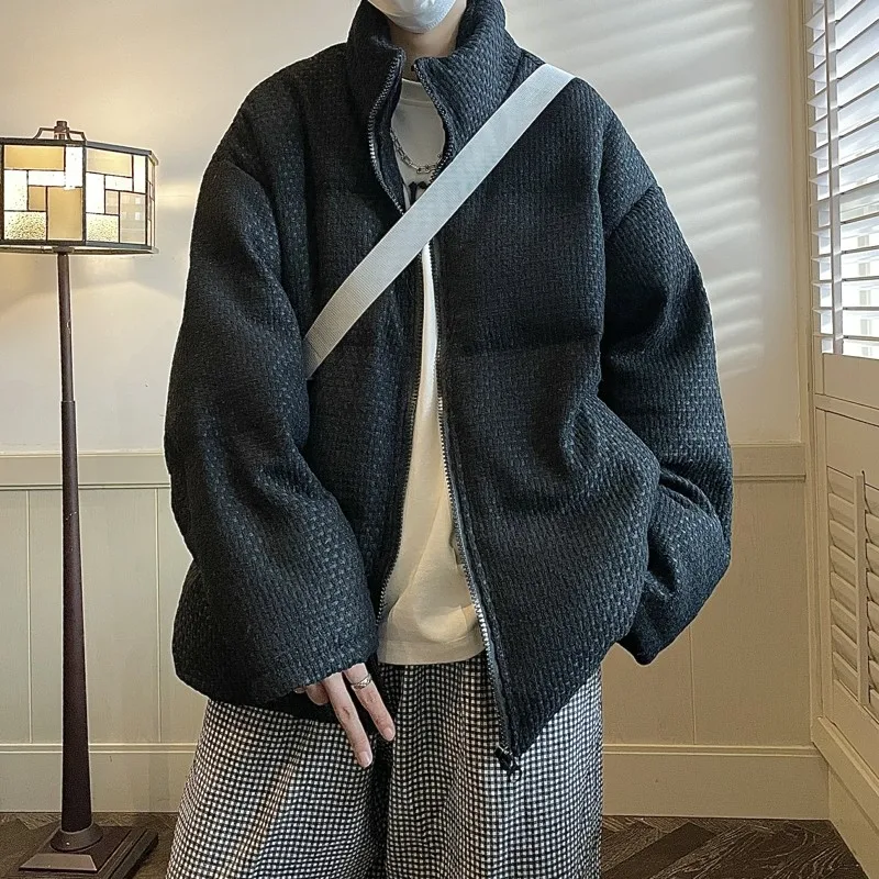 Autumn and Winter Thick Padded Jacket Men's Bread Jacket Korean Style Trend Loose Casual Stand-up Collar Men's Padded Jacket