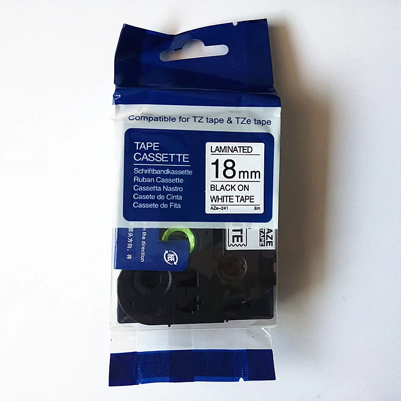 

TZ TZe-241 Compatible Label Tapes Cartridge Tz2-241 Aze-241 For P Touch Laminated 18mm (0.7 ") x 8m (26.2 FT) Black on White