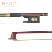 naomi 44 size violin fiddle bow ipe bow round stick ebony frog w peacock inlay exquisite bow