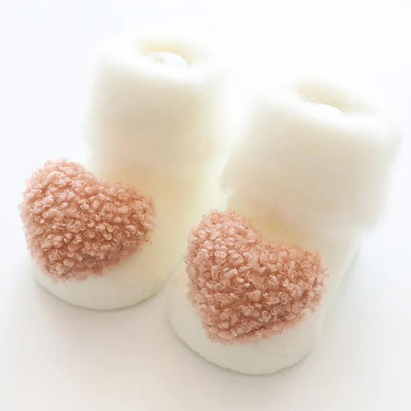 

Autumn and Winter Plush Thickened Antiskid Children Socks 3D Doll Baby Socks for Infants Aged 0-18 Months Khaki/White/Green
