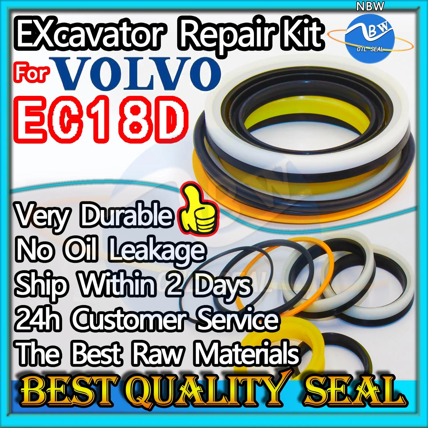 

For VOLVO EC18D High Quality Oil Seal Kit Excavator Repair Cylinder BOOM ARM Bucket Hydraulic Pump Digger Clamshell Shovel Swing