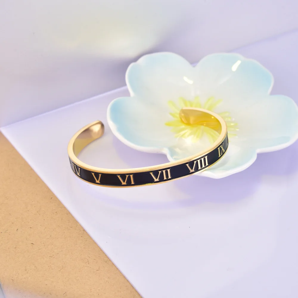 Мужской открытый Римский браслет из нержавеющей стали типа C ювелирные