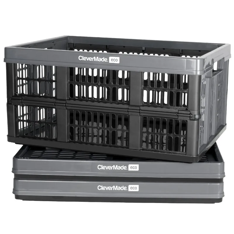 

Складные универсальные ящики Eco 32L, серый камень, 3 упаковки