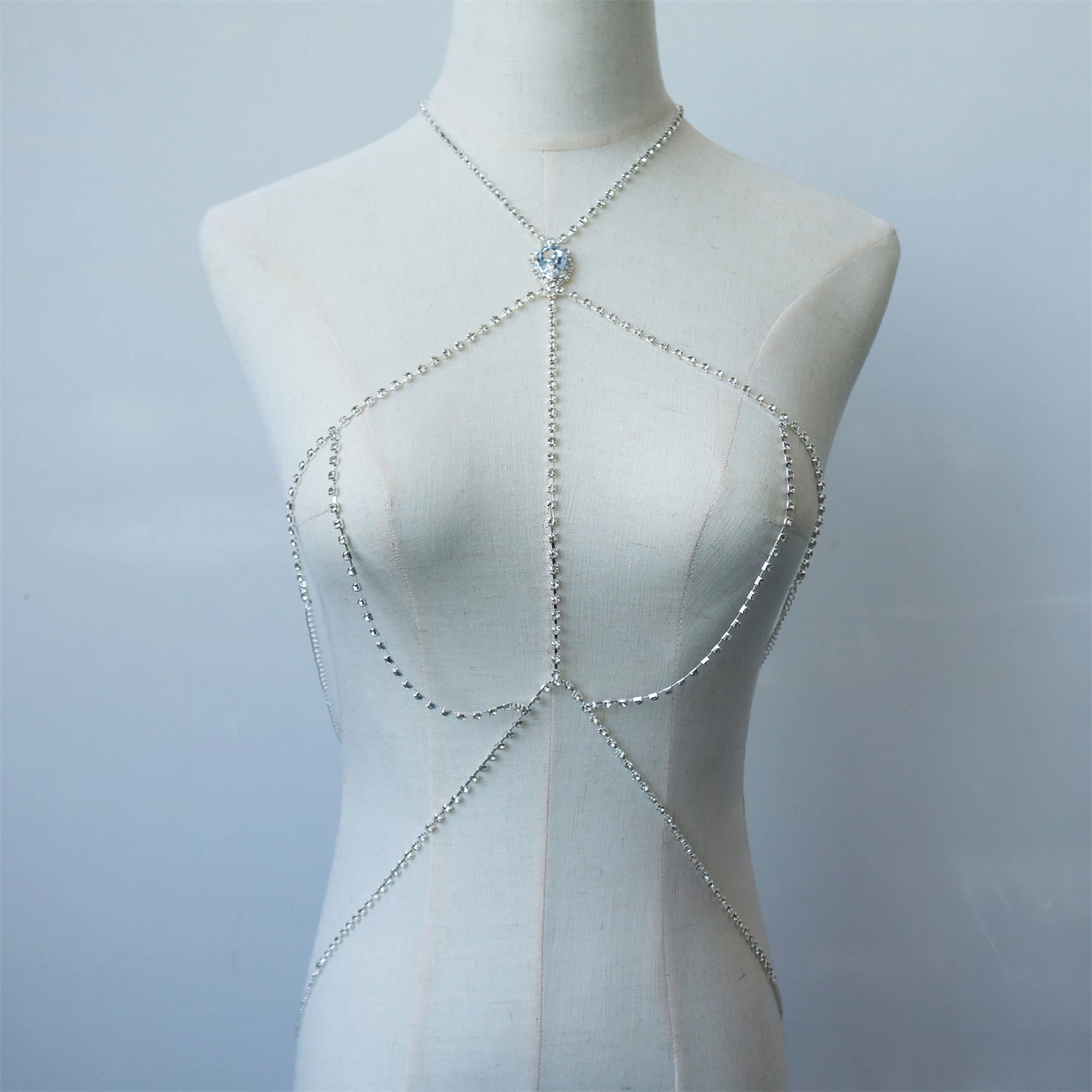 Женская цепочка-Бюстгальтер с кристаллами