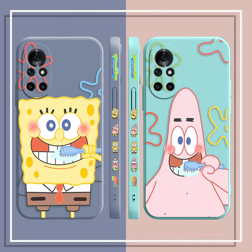 Funny S-SpongeBob Patrick Star Cartoon Case For Huawei NOVA 7 6 5I 5 4 3 3I 2S 2 8 9 10 SE PRO PLUS 5G Colour Case Funda Shell
