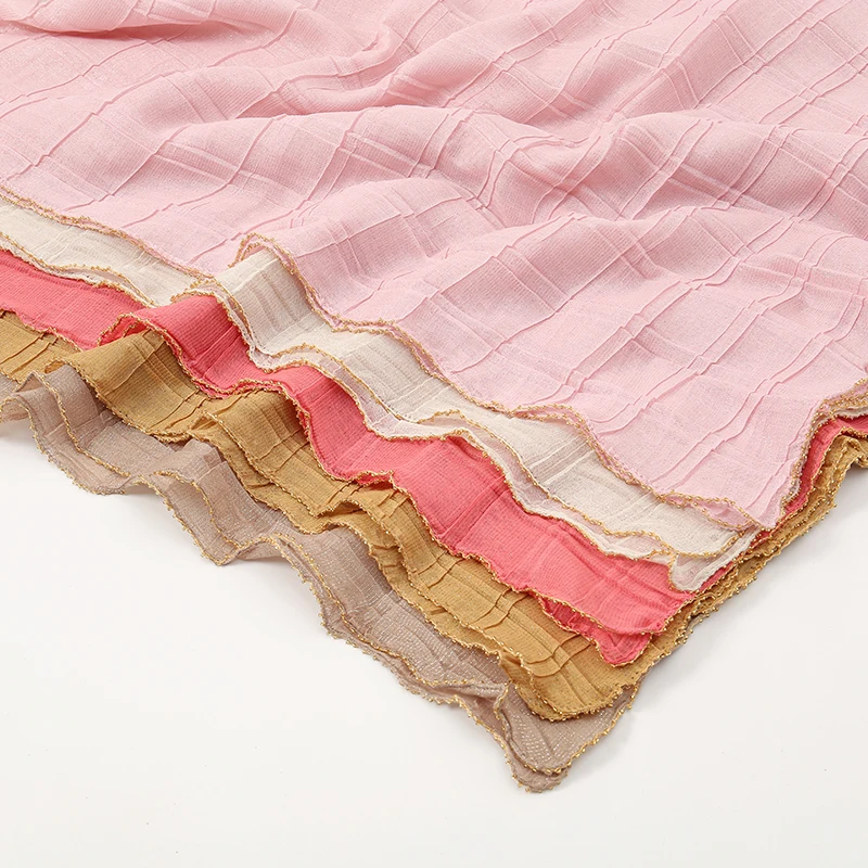 Женский шарф-хиджаб из серебристой проволоки длинный мусульманский хиджаб