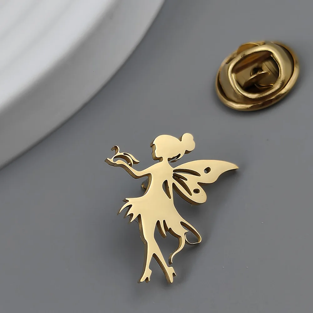 Брошь в виде крыла из нержавеющей стали