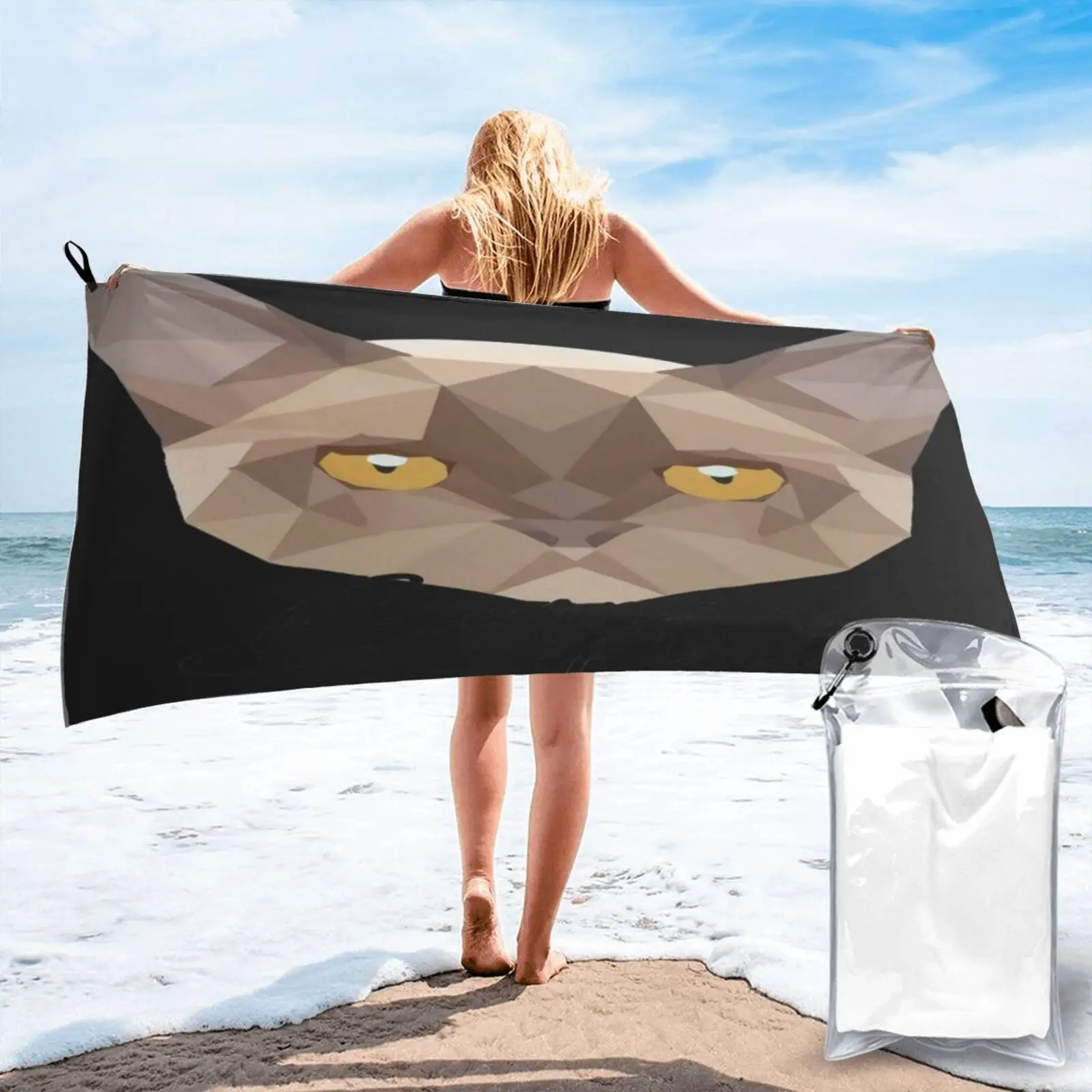 

Бирманская кошка многоугольная Katze от Siviwonder пляжное полотенце ванная и душевая сауна махровое полотенце для рук роскошное пляжное полотенц...