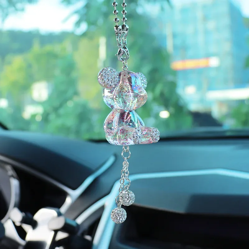 Мультяшный медведь четырехцветная глина автомобильное зеркало заднего вида