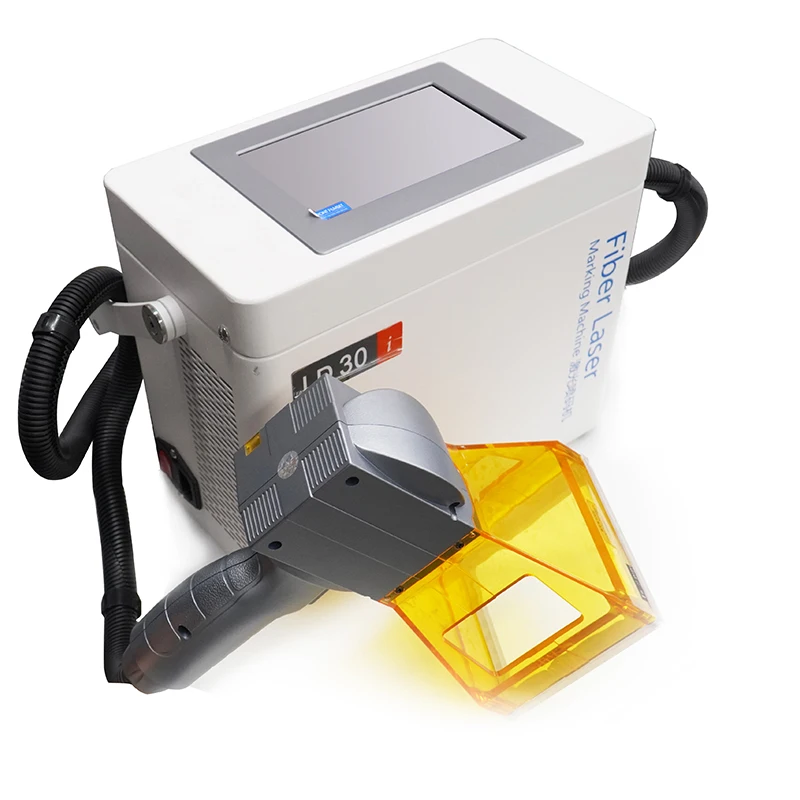 

Laser machine portable QR code label board plastic card metal gold silver plastic date QR code marking machine